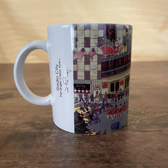 Vintage Radio City Music Hall Mug Pat Singer NYC Wrap Around Graphic Coffee Cup - Picture 3 of 9